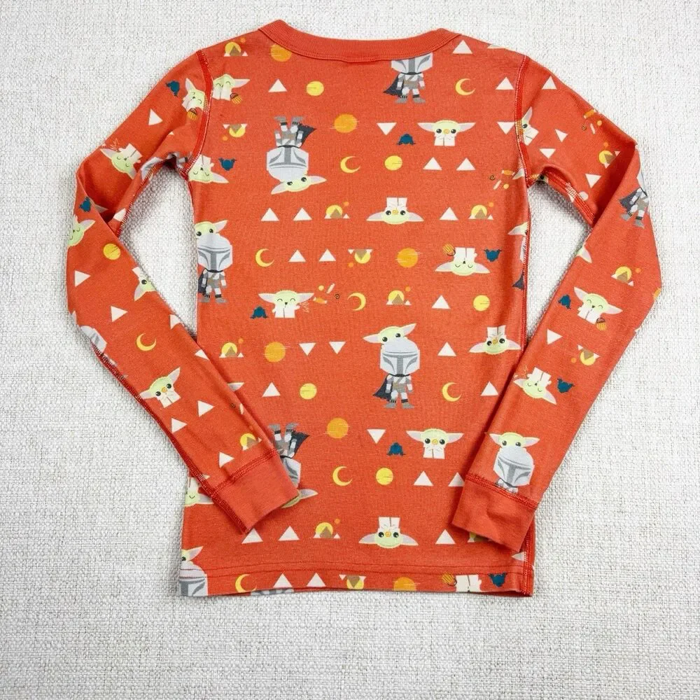 Hanna Andersson Star Wars Baby Yoda Pajama Set Size 140 cm US 10 Orange PJ
